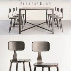 3D model POTTERYBARN DINING TABLE AND LOFT MINI CHAIR