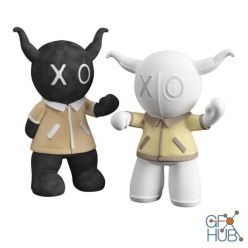 3D model Black And White Doll