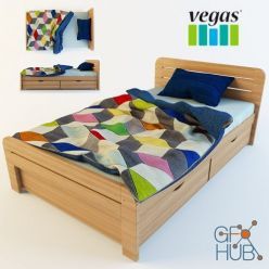 3D model Bed with mattress Vegas