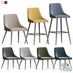 3D model Amos chair set