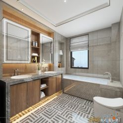 3D model Modern bathroom interior 045