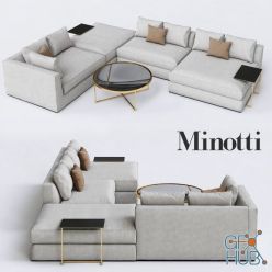 3D model Hamilton corner sofa by Minotti