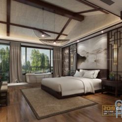 3D model Bedroom Interior of the Hotel 047