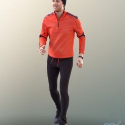 3D model John runs in sportswear (3D-Scan)