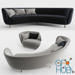 3D model DANDY 4 seater sofa