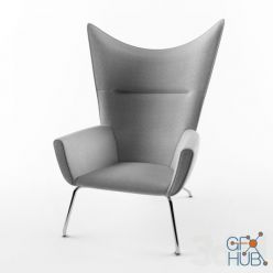 3D model Limited Edition Wegner CH445 Wing Chair & Stool