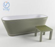 3D model Bath and stool