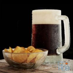 3D model Beer with chips