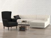 3D model Furniture set with black armchair