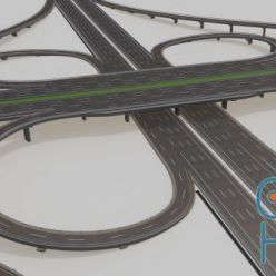 3D model CGtrader – Highway Intersection Road Bridge