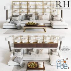 3D model Restoration Hardware Modern sofa and table