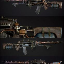 3D model Metro Exodus Junk Rifle PBR