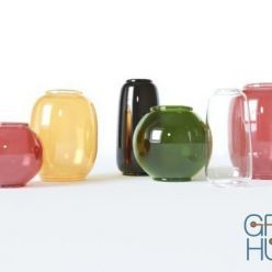 3D model Glass vases, six pieces