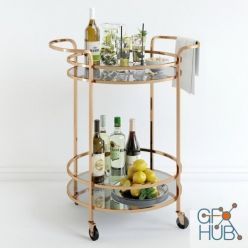 3D model Bar cart by Pottery Barn