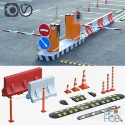 3D model Equipment for the creation of parking lots, road fences