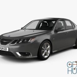 3D model Saab 9-3 Sport Sedan with HQ interior 2008 Hum 3D car