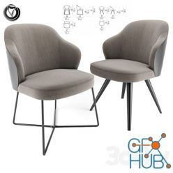 3D model Leslie Dining Chairs Pair
