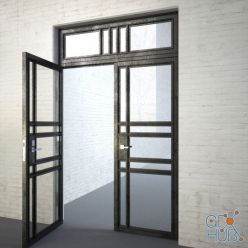 3D model Industrial black metal door