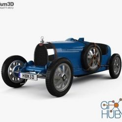 3D model Hum 3D Bugatti Type 35 with HQ interior 1924
