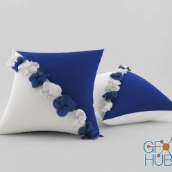 3D model Pillows with volumetric flowers