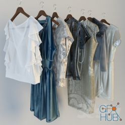 3D model Women's clothes on hangers