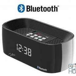 3D model Clock Radio Titanium Bluetooth Alarm