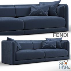 3D model Fendi Casa Conrad Maxi Sofa Blue (max 2011, obj)
