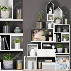 3D model Shelf with decor