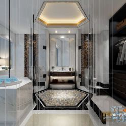 3D model Modern bathroom interior 040