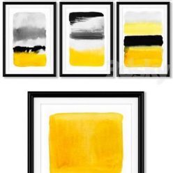 3D model A series of posters with abstract painting