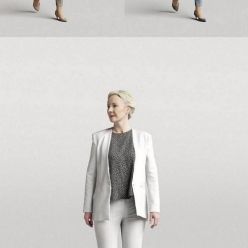 3D model Elegant woman walking and looking back