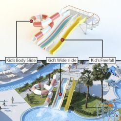 3D model Kid’s Water Slides