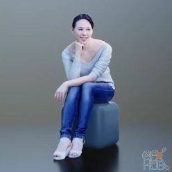 3D model Bao: asian woman sitting (3d scan)