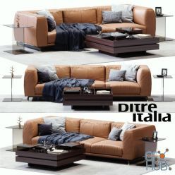 3D model DITRE ITALIA St. Germain Leather Sofa