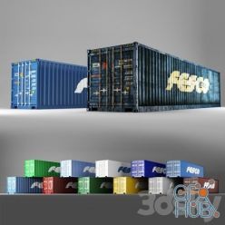 3D model 40 ft shipping container Fesco