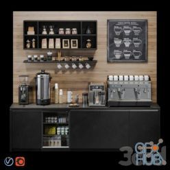 3D model Coffee bar with technology