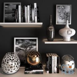 3D model Decorative set (vases, books, posters)