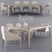 3D model Table Alexander, chair Viviane and Arianna by Rugiano