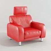 3D model Red leather armchair