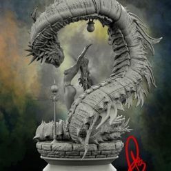 3D model The Girl and the Dragon – 3D Print