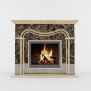 3D model Classic dark marble fireplace