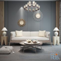 3D model Group of furnishings for the mixed living room 8