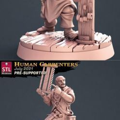 3D model STL Miniatures - Human Carpenter – 3D Print