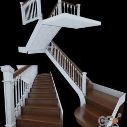 3D model Stairs made of wood