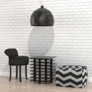 3D model Items of furniture in black color