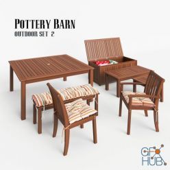 3D model Pottery Barn Outdoor Furniture  Set 2