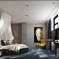 3D model Bedroom Interior of the Hotel 001
