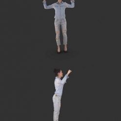 3D model Young Fan Woman Full Body scanned