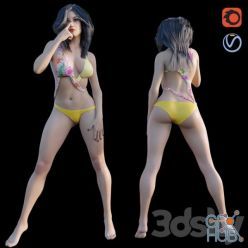 3D model Girl bikini 02