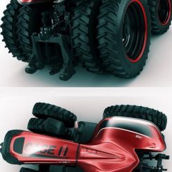 3D model Case IH Autonomous Concept Tractor